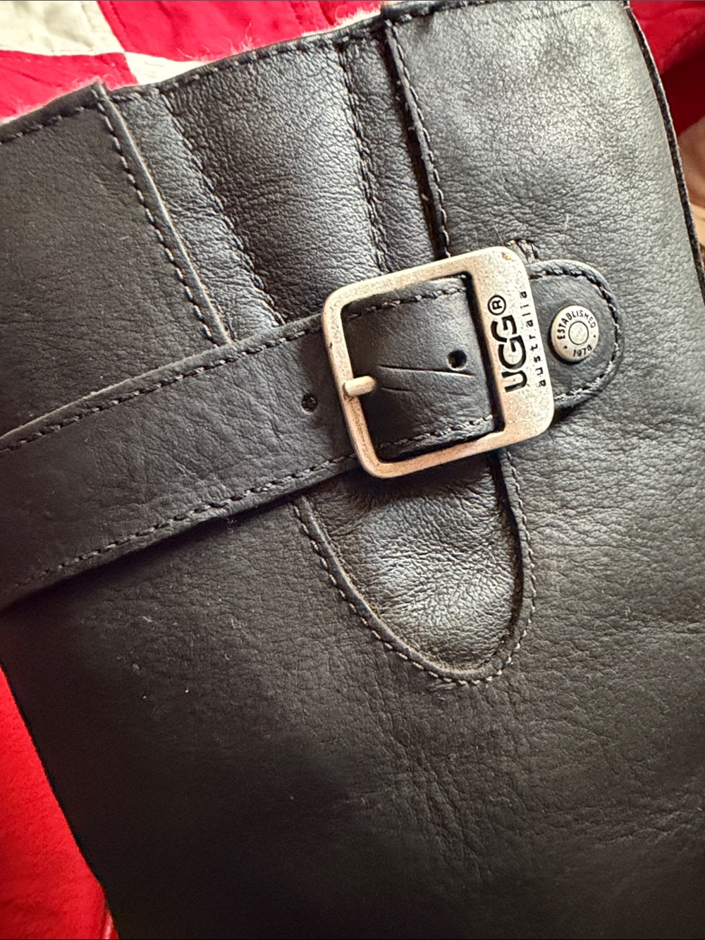 UGG Australia Black Sutter 5678 Leather Buckle Boot - Picture 7 of 9